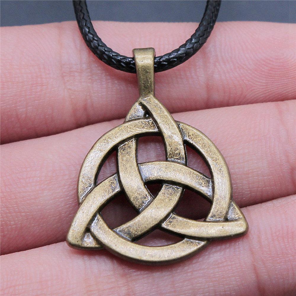 Hexagram Celtic Knot Mystical Amulet Pendant Antique Bronze Metal Couple Choker Necklace Hot Sale