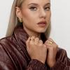Retro Stainless Steel Flower Woven Geometric Ring with Wide Edges Double Layered Texture Simple and High-End Feeling Layered