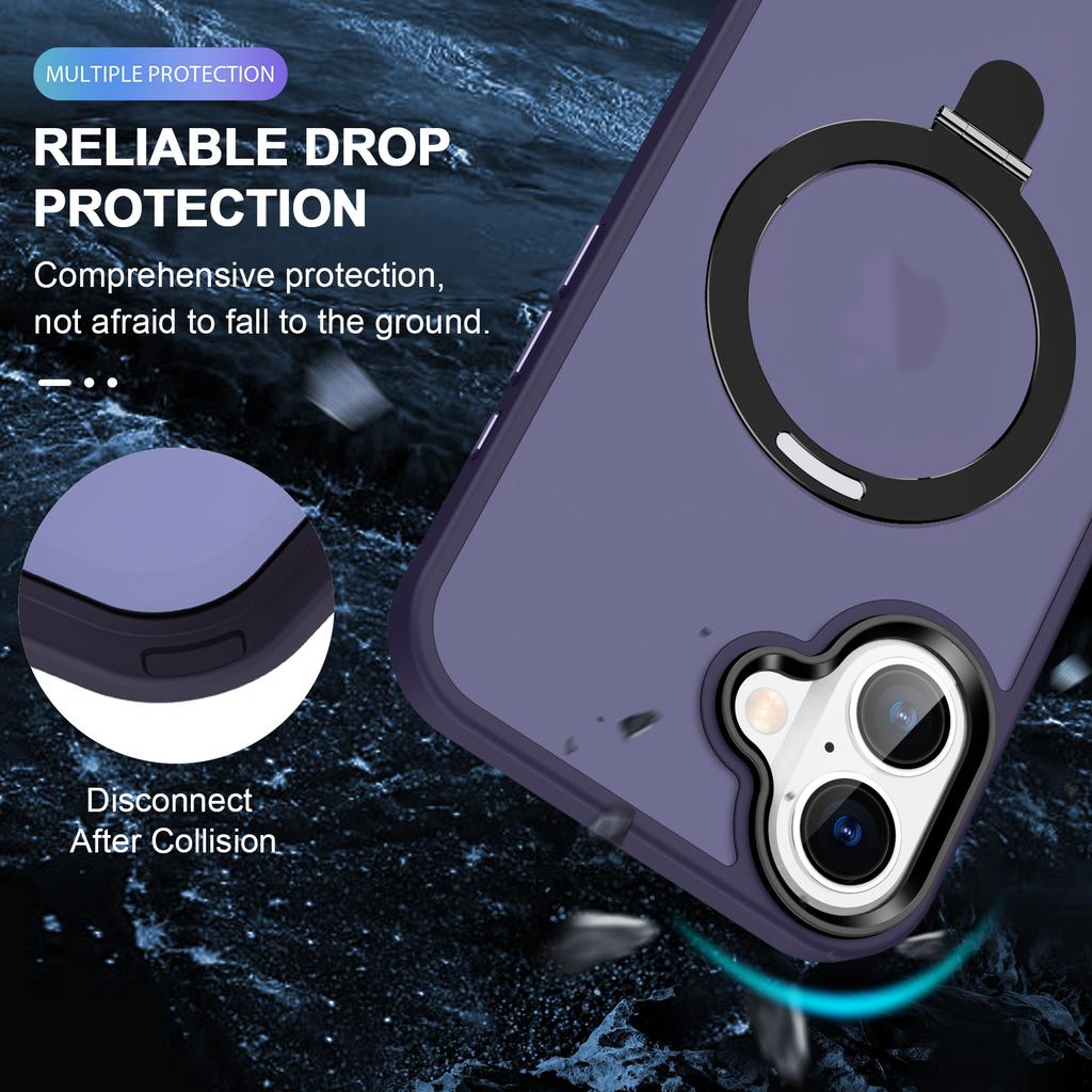 For iPhone 16 Case Compatible with MagSafe Kickstand Back Phone Cover