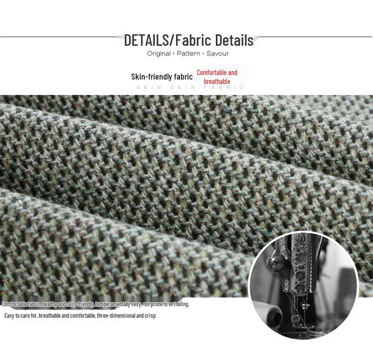 Women's French Style Round Neck Wool Tweed Jacket