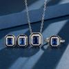 Jewelry Copper Bottom Gold-Plated Retro Simulation Blue Spinel Square Diamond Wind Set Female 6 * 8-5 * 7
