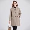 Cappotto Donna in 100% Lana Double-Faced di Media Lunghezza con Chiusura a Leva