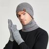 Knitted Winter Hat Scarf Gloves Set With Breathable Warmth For Teen Adults