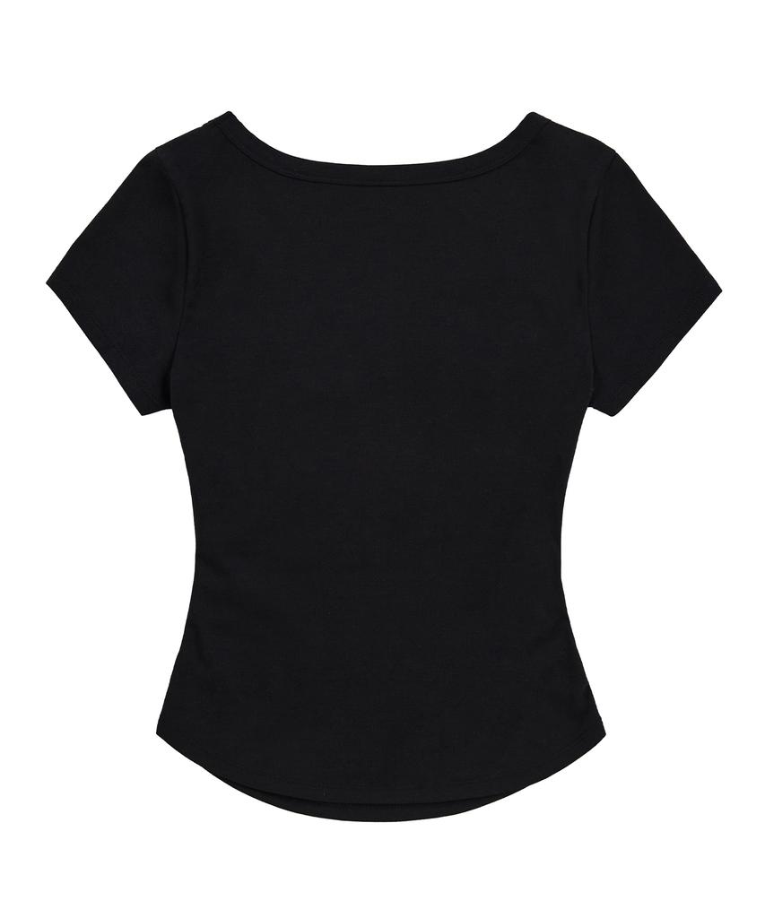 Leijeumiya Slim Crop T-Shirt [Black]
