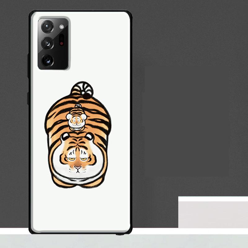 Fat Tiger Cartoon Funny Case For Samsung Galaxy S24 Ultra S23 S22 S21 S25 Ultra S9 S10 S20 Plus S25 FE Phone Cover