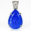 CERTIFIED 925 Sterling Silver 46 Ct Natural Purple Sapphire Pear Shape Pendant AI-109-NS