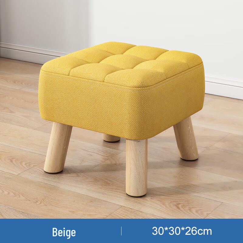 Chang Baosen Solid Wood Fabric Stool