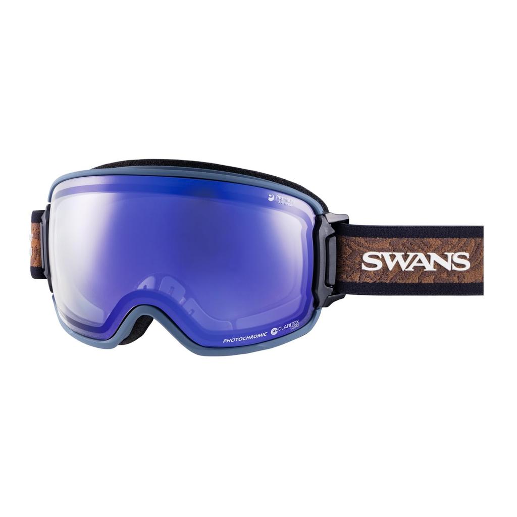 Swans RIDGELINE Snow Made in Glasses MIT MIT Blue Mirror x Light Smoke UV Sizes Goggles, Japan, Compatible, Photochromic, Mirror, RL-MDH-CMIT-BL SBLU,