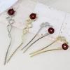 Exquisite Alloy Hair Stick Snake Hairpiece with Sparkling Snake for Evening Dinner Wear Photo Props