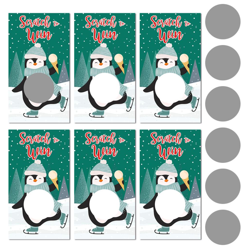 Christmas Party Cartoon Snowman Christmas Tree DIY Raffle Scratch Card Game Card Set