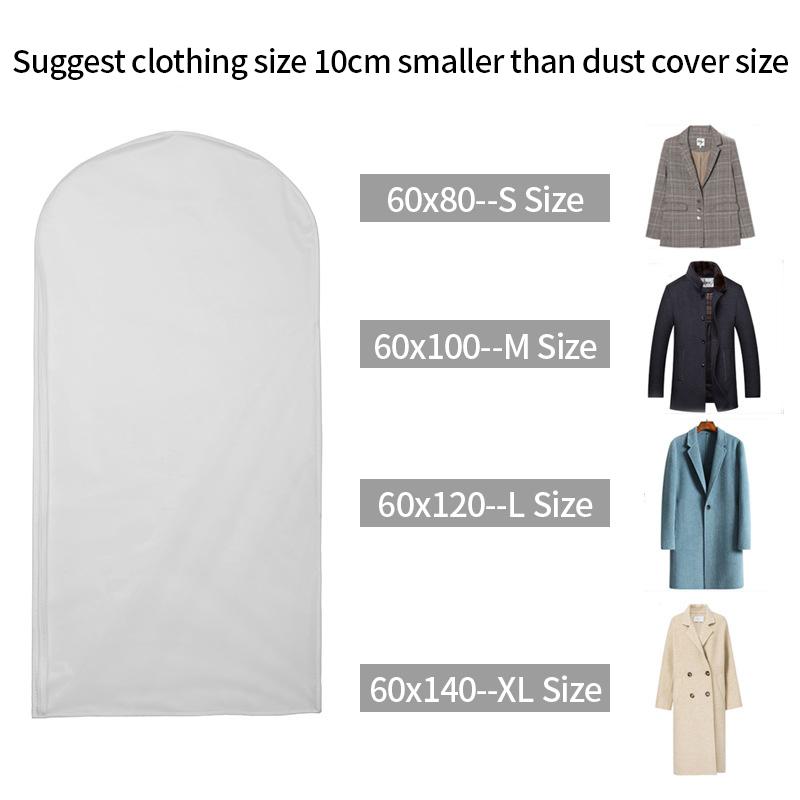 Staubdichte Kleiderhüllen, wasserdichte Kleidungsstaubhülle, Kleidersäcke mit Reißverschluss, zum Aufhängen, langlebige Kleideraufbewahrungstasche, Anzugjackenhülle