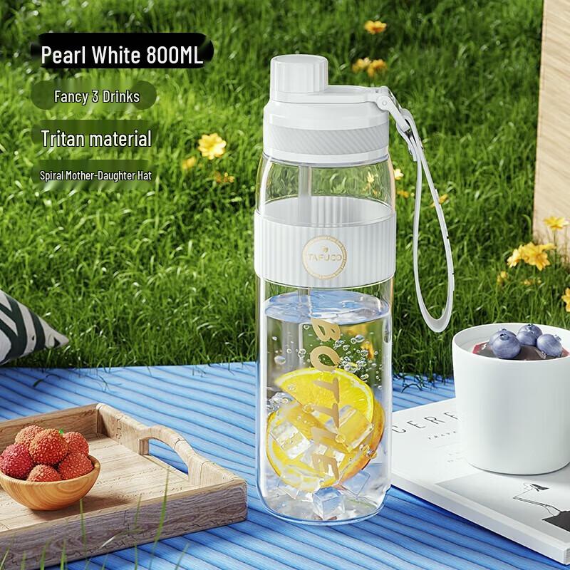TAFUCO T2824 Dual-Drink Heat-Resistant Glass Water Bottle
