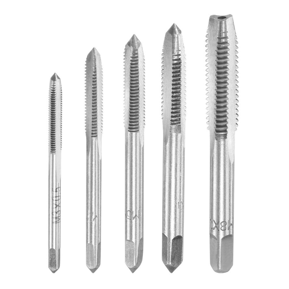 

5pcs High Speed Steel Hand Threading Tap Set Straight Flutes Easy to use