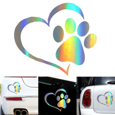 Cute Car Stickers Funnny Cat Paw Print Dog Paw Print Creative Footprint Stickers Waterproof Laser