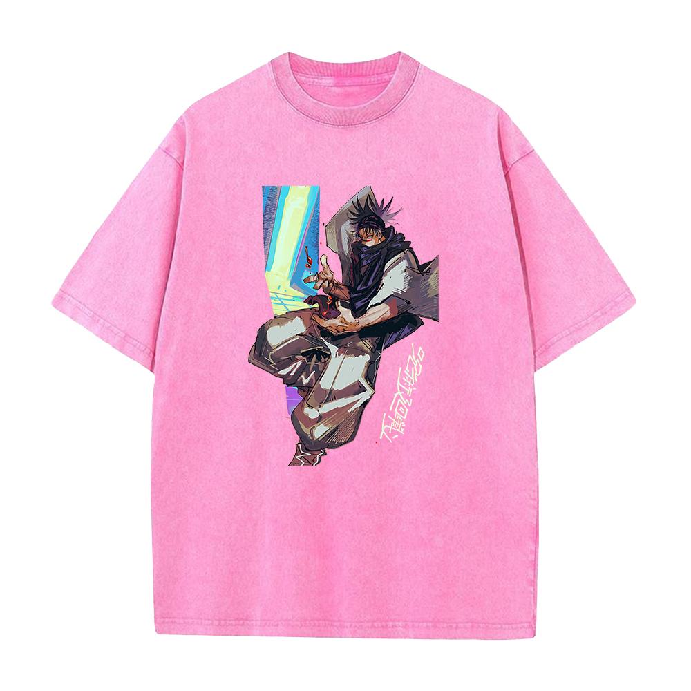 Anime Jujutsu Kaisen Choso Cool Printed T Shirt Men Manga Casual Tshirts Washed Cotton Tee Harajuku Male Vintage Loose T-shirt