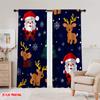 2pcs,2D Plane Printing Window Curtain Christmas Trees Santa Reindeer Snowflakes Polyester Fabric (without Rod) All Seasons