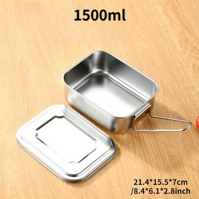 1PC Vintage Stainless Steel Lunch Box Break and Leak Proof Lunch Box Food Grade 304 Stainless Steel Steamed Lunch Box Work Student