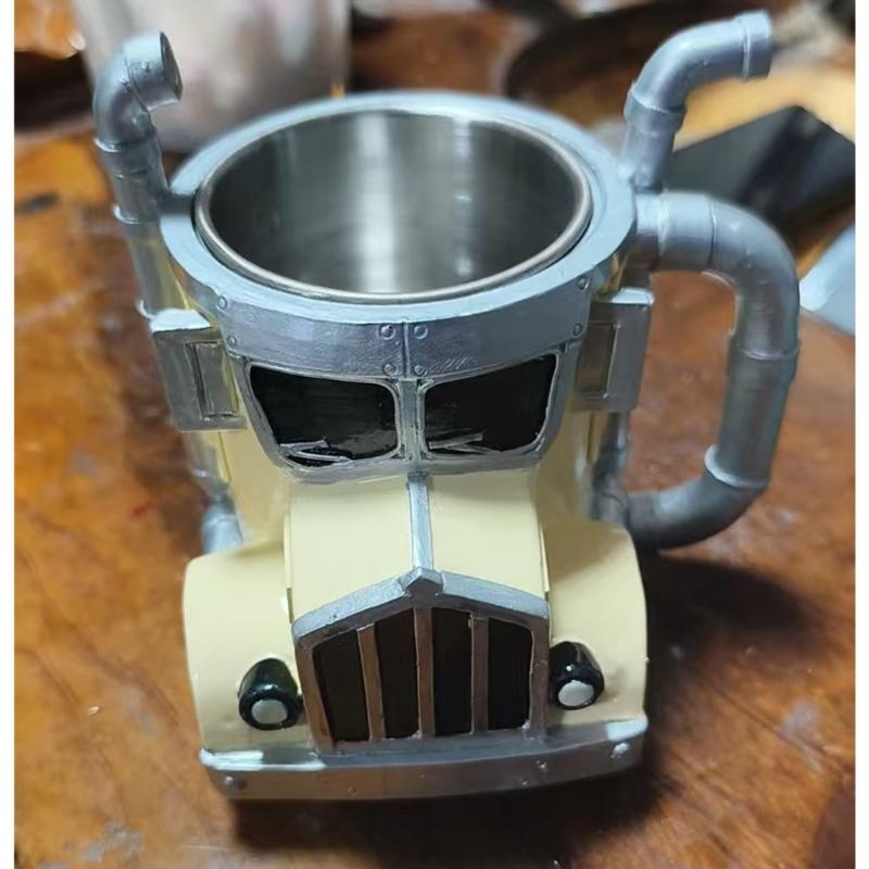 Semi Truck Shape Coffee Cup Novelty Resins Truck Shape Coffee Mug Kitchen Ornament for Truck Lover Office and Home Use