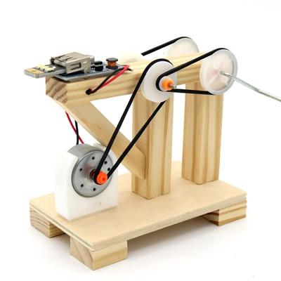 DIY Hand Cranked Generator Model for Children's Physics Learning Education, Wooden Science Experiment Education Toy