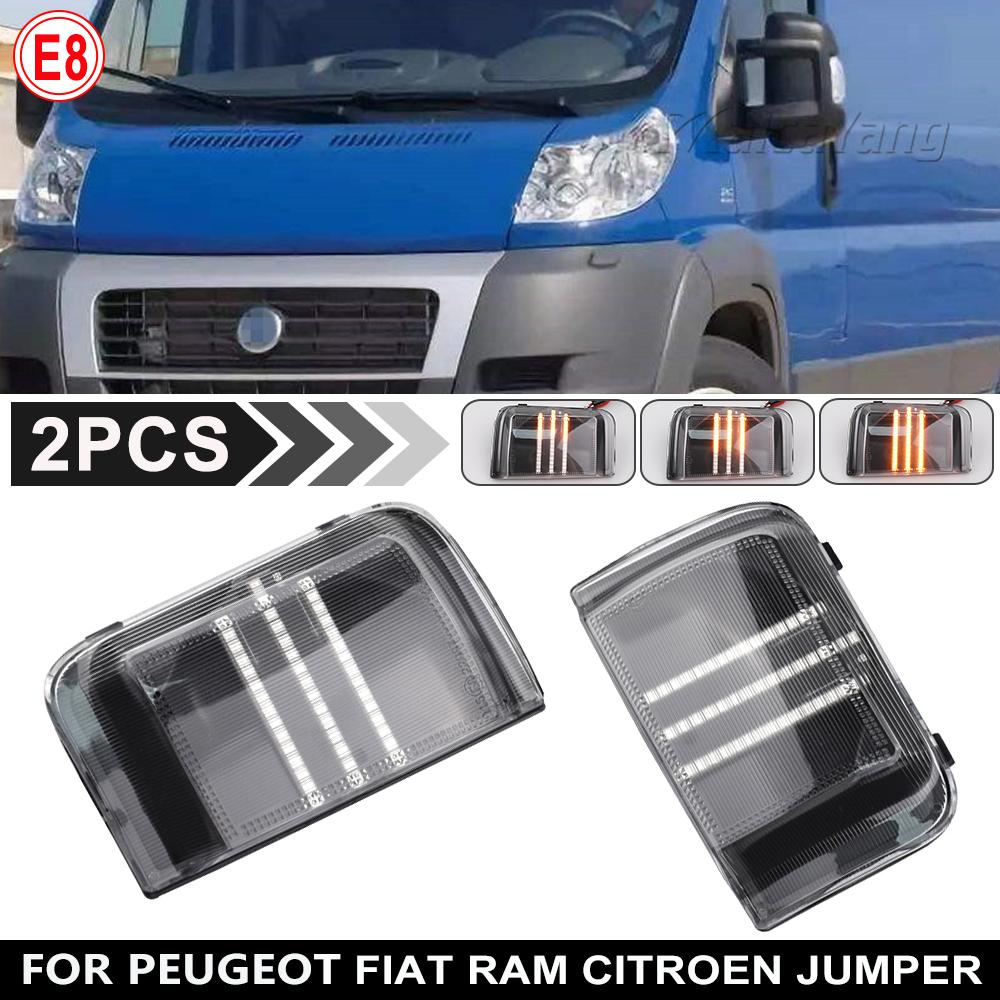 2pcs for Peugeot Boxer Citroen Jumper RELAY RAM PROMASTER Fiat Ducato Dynamic Turn Signal LED Blinker Side Mirror Light