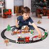 Christmas Series Train Track Electric Steam Track Train Model Lights Children'S Holiday Gifts Music Santa Claus Train Set