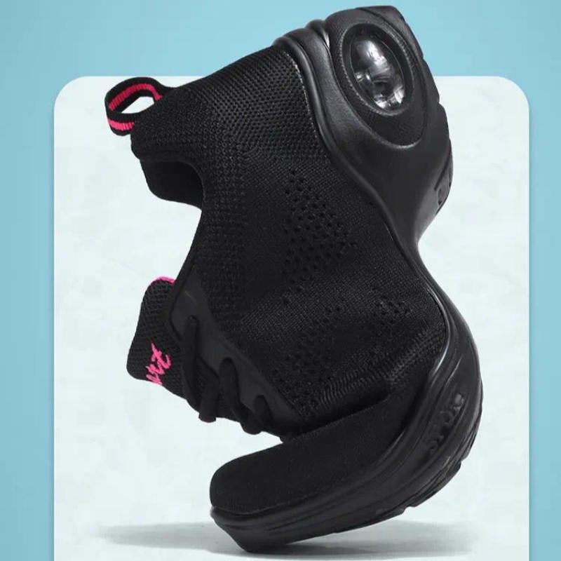 Scarpe da Ballo Moderne Donna con Ammortizzazione ad Aria Rete Traspirante Scarpe da Jazz con Lacci Sneakers Casual da Donna Ammortizzanti