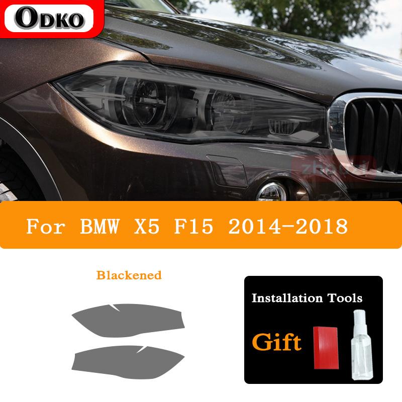 2 vnt. BMW X5 F15 M F85 G05 Automobilio priekinių žibintų tamsinimo juoda apsauginė plėvelė Vinilo apsauga Skaidrus TPU lipdukas Priedai