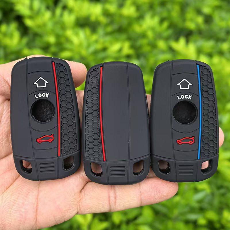 Silikon Für BMW 1 3 5 6 Serie E90 E91 E92 E60 E70 E71 E72 E82 E87 E88 E89 Schlüsselanhänger 3BNT Smart Fernbedienung Schlüsselhülle Auto Styling