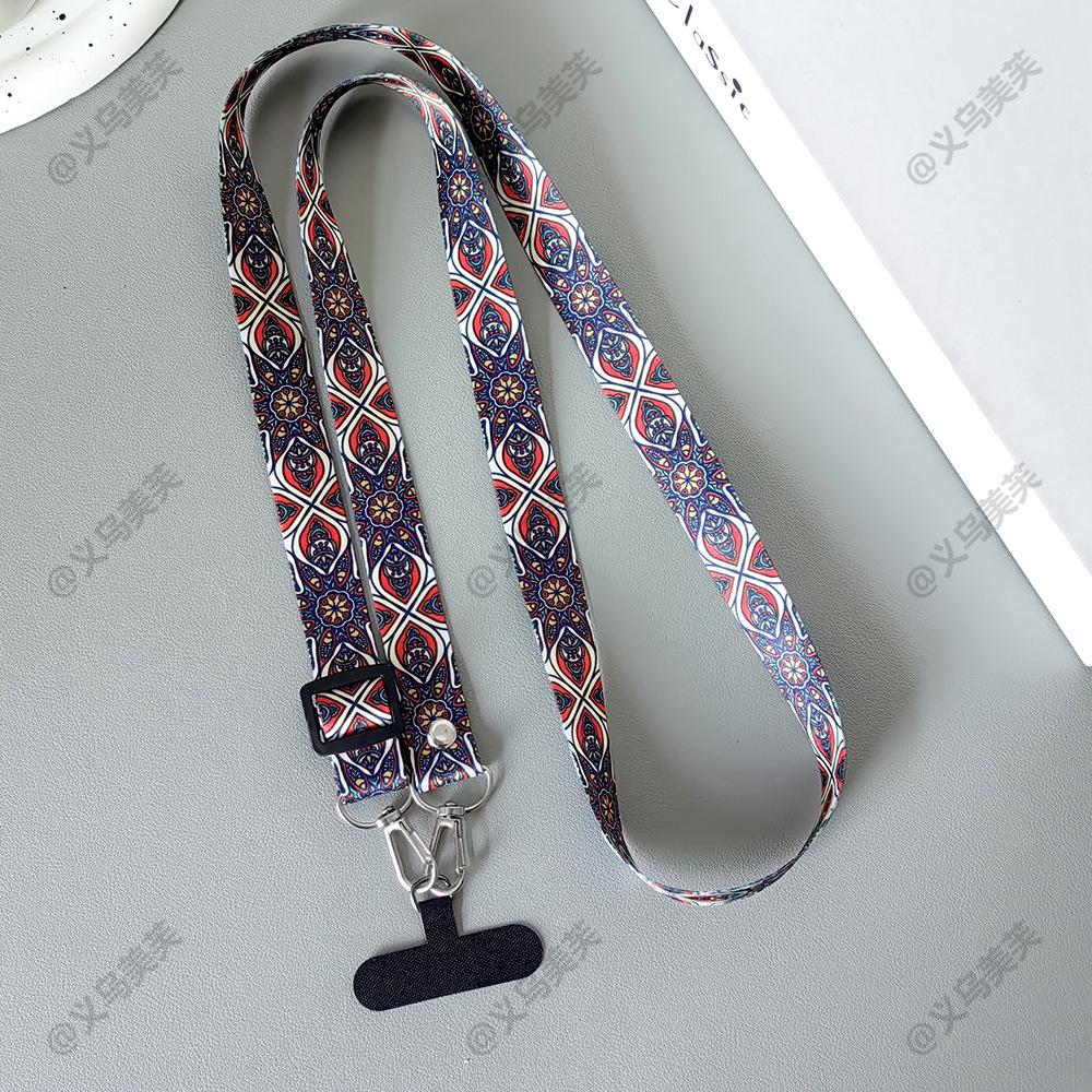 Adjustable Ethnic Style Crossbody Phone Lanyard for Travel & Mountaineering