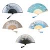Floral Handheld Folding Fan Hand Held Silk Bamboo Fans with Tassels Hollowed Hand Foldable Fan for Dancing Wedding Decor