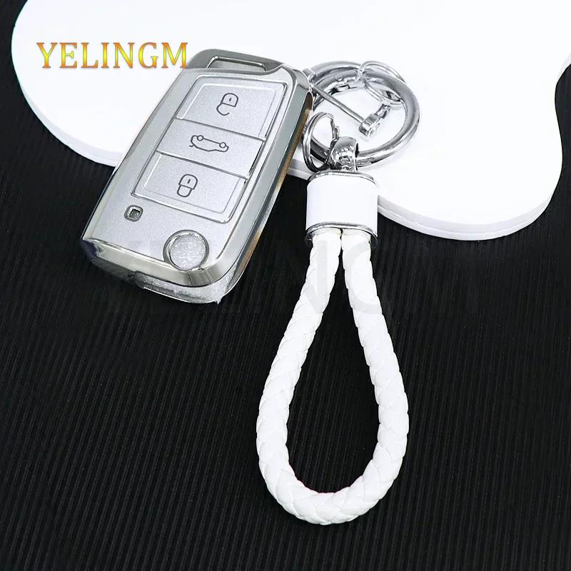 Tpu Car Shell Fob Key Case Full Cover For Vw Volkswagen Golf 7 Mk7 Tiguan Mk2 For Seat Ateca Leon Fr 2 Ibiza For Skoda Octavia