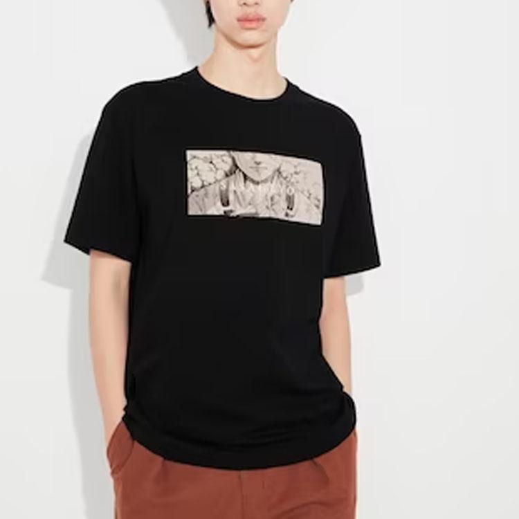 Uniqlo × Attack On Titan Graphic Print Short Sleeve T-Shirt Men Tops Black 462440