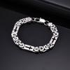 Vnox Byzantine Chain Bracelet for Men Dad, Stainless Steel Hollow Cross 8mm Width Lobster Clasp Wristband Religious Jewelry Gift