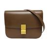 [Pre-Owned] Classic Box Gold Buckle Polished Calfskin Tofu Square Crossbody Shoulder Bag Medium - Very Good #BQADBU