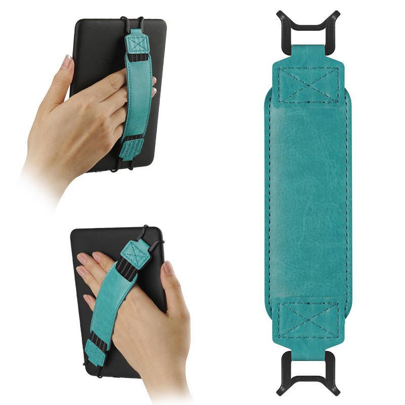 6-7 Inch Tablet Hand Strap Anti-Slip PU Leather Grip Handle with Adjustable Finger Loop for Secure One-Handed Use