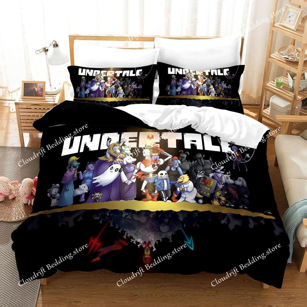 Games UNDERTALE Bedding Set Game Characters Print Duvet Cover Pillowcase Teenagers and Children Quilt Cover Various Sizes