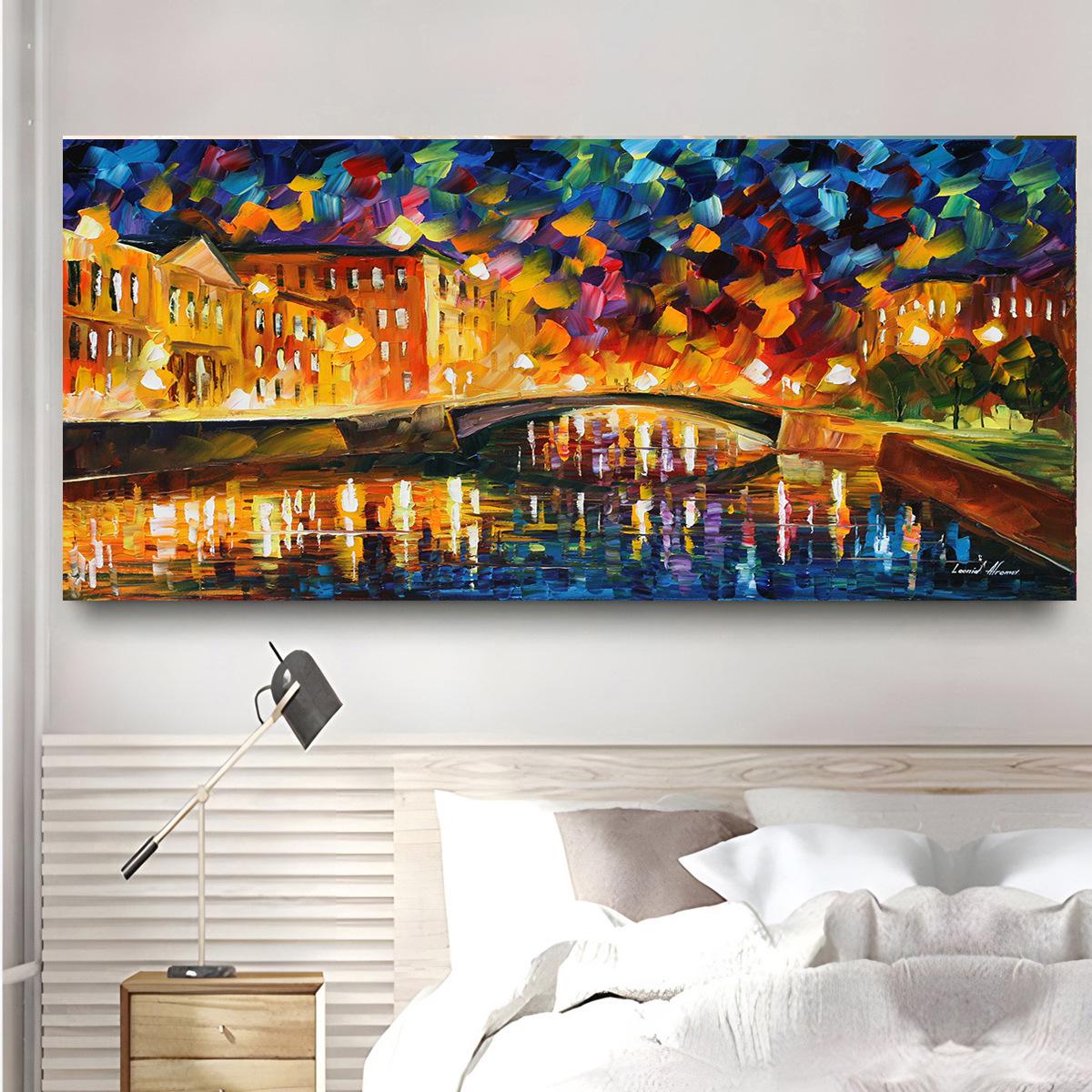 Abstract Oil Knife Landscape Canvas Wall Art Poster 40*80cm frameless