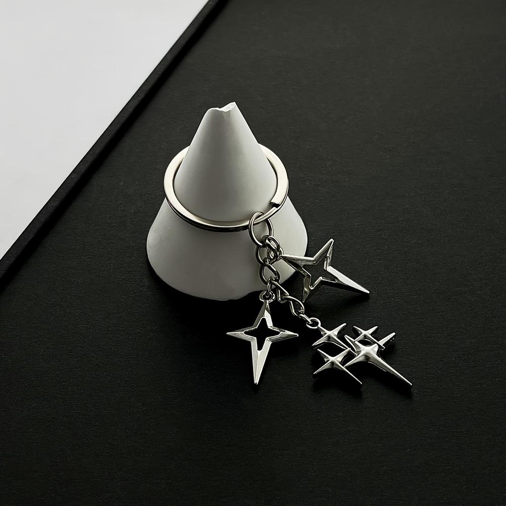 1pc Four-pointed Star Keychain - Key Ring For - Fashion Pendant For Bag Backpack Car Key - Trendy Accessory For Fashionable