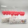 Romantic Proposal To Express Creative Love LOVE Chinese Valentine's Day Cake Candle Red Heart Shaped Birthday Candle