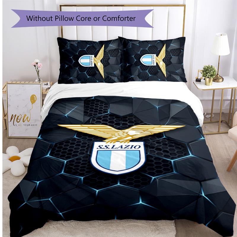 Lazio FC Printed 3PCS Bedding Set Breathable Duvet Cover with Pillowcases Decorative Bed Linen for Bedroom Home