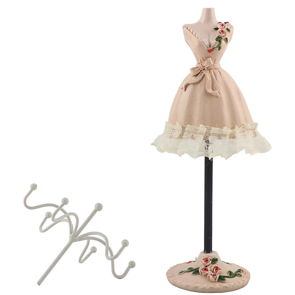Jewelry Stand Display Earrings Necklace Storage Polyresin Doll Holder with Rotatable