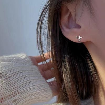 1 paio di orecchini a bottone a stella stile cool orecchini in tinta unita piccoli leggeri antiruggine anti-allergia lucentezza colorfast orecchini giornalieri regalo di festa