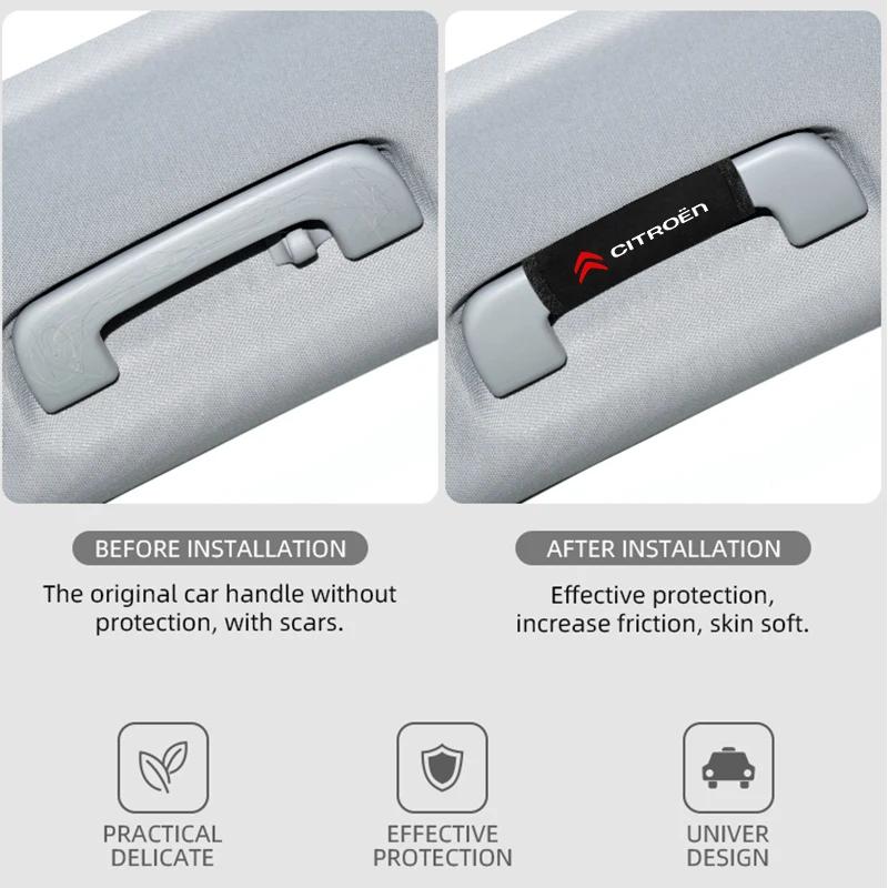 for Citroen C1 C2 C3 C4 C5 C6 C8 C4L DS3 Car Interior Door Handle Cover Soft Plush Armrest Handle Protector cover Accessories aia256
