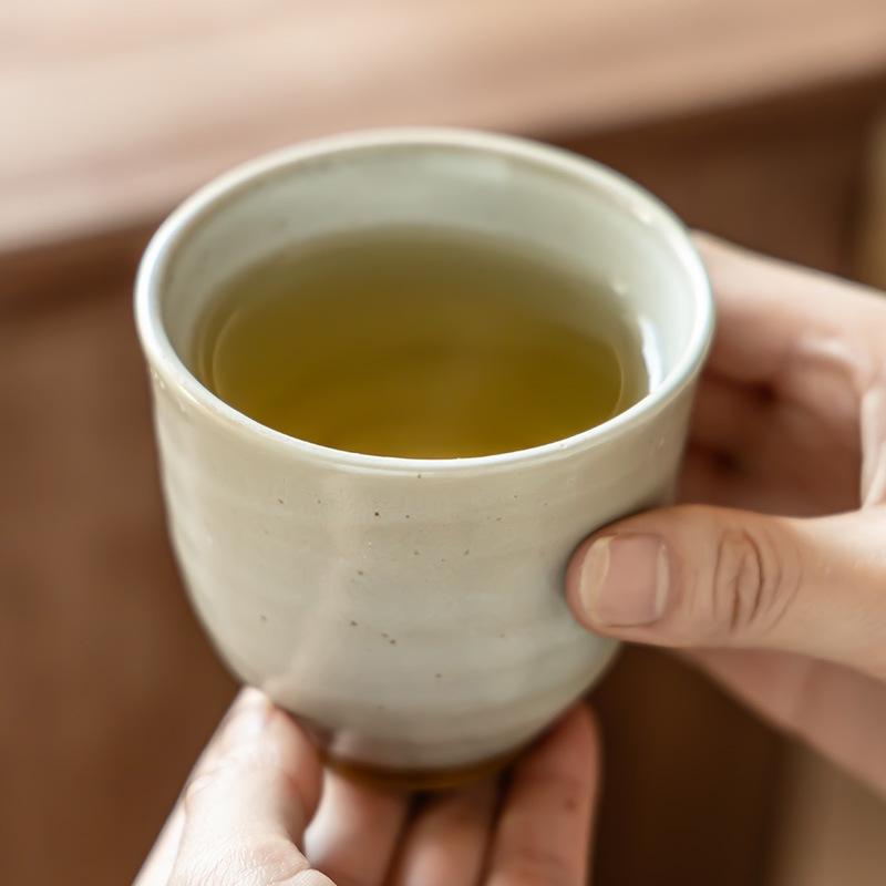 Japanese-Style Handless Cup Retro Ceramic Cup Household Drinking Water Teacup Hand Cup Hand Cup Restaurant Pub Wine Cup