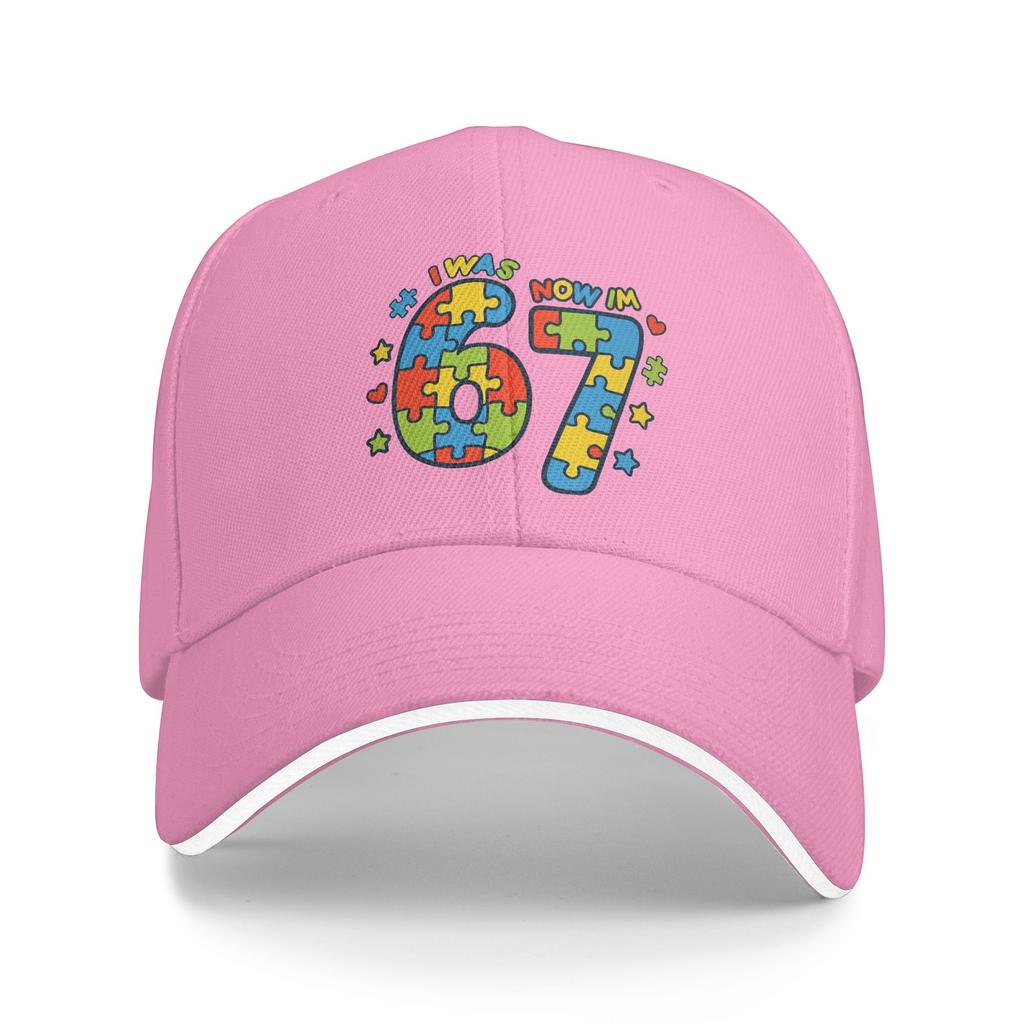 7 Year Old Autism Birthday I was 6 Now Im 7 Funny Six Seven Baseball Cap Couple Trucker Hat Summer Running Hippie Baseball Caps