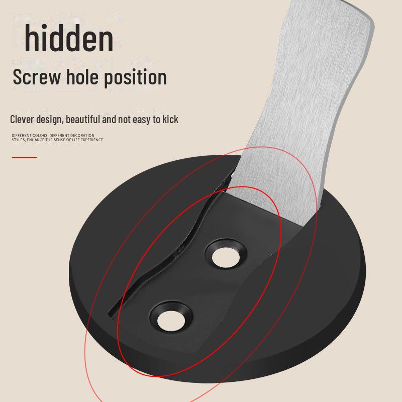 Zinc Alloy Punch-Free Magnetic Floor Doorstop - Silent & Invisible Design