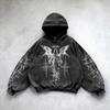 Y2K Retro Punk Solid Color 3D Printed Hoodie Streetwear Unisex Oversized Zip-Up Sweatshirt Teens