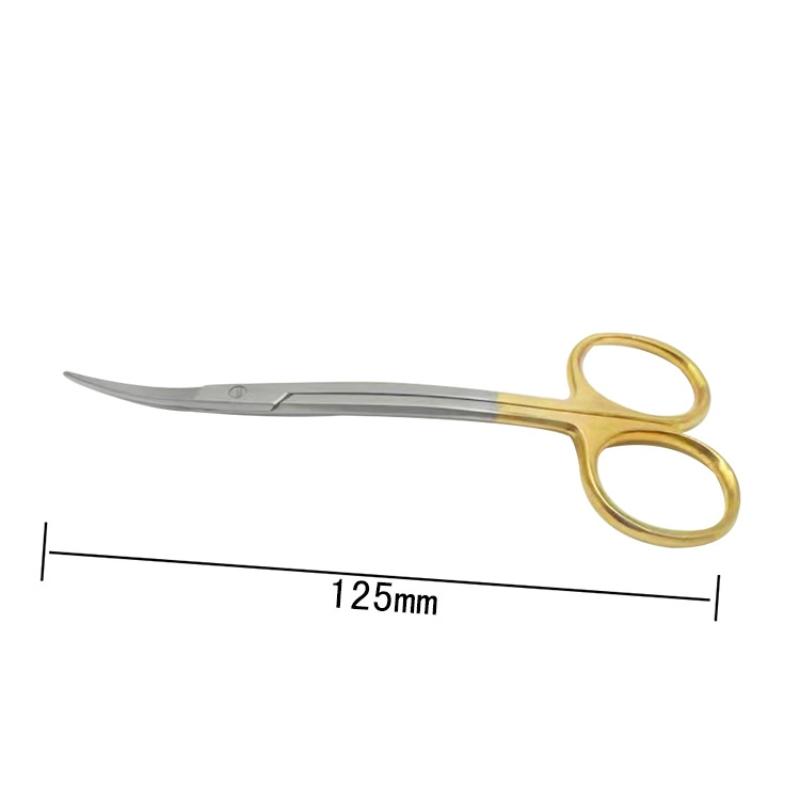 

12.5Cm Double Bending Dental Scissors Stainless Steel Curved Tip Tissue Scissors Surgical Instrument Tool for Dentists