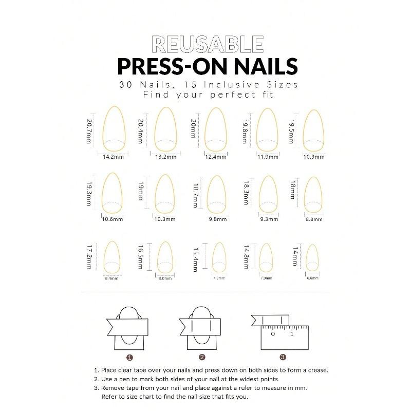 30Pcs Romantic Floral Print Short Almond Faux Nail Set For Women Daily, Work, And Dating Press On Nails Nail Art Supplies
