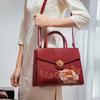 Chinese-style Peony Embroidery Handbag for Women 2024, Red Bridal Handbag, High-end Handbag for Middle-aged Mothers, Wedding Bag